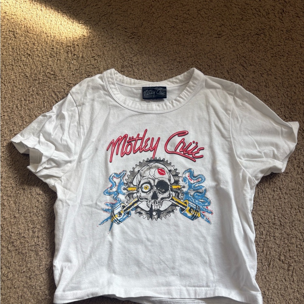 White Motley Crüe Crop Top